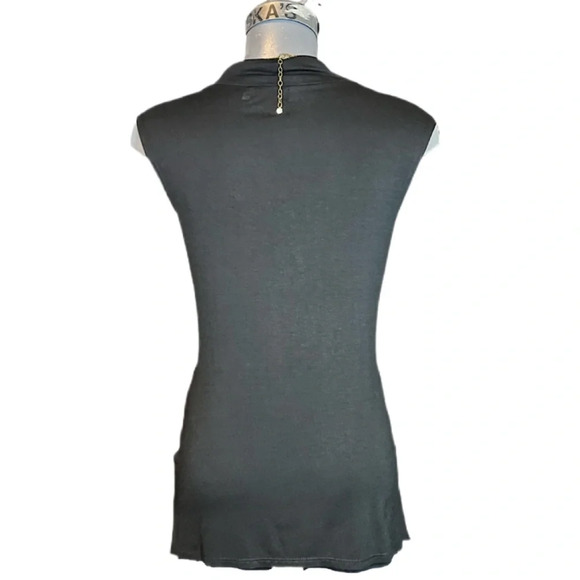 RED CORAL Washed Black Modified Baby Doll Style  Mid Knit Top Flowy SIZE 2 Boho - Picture 2 of 3